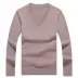 Áo len cashmere cổ điển của cha mùa đông dày cổ chữ V mặc áo len trung niên chạm đáy áo len cổ tròn áo thun nam Hàng dệt kim