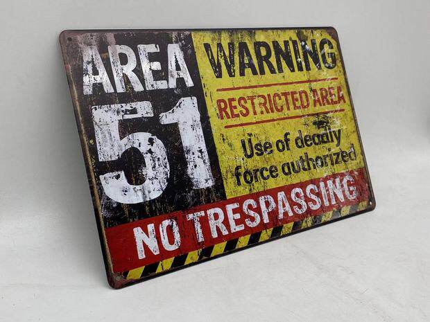 товар из китая 美利坚洋行51区广告牌 area 51洋铁皮 禁止穿越标示牌 Wtf