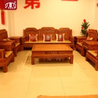 Huang Ze Hongmu bộ đồ nội thất ngai vàng mới của Trung Quốc cổ điển Miến Điện thêu gỗ hồng mộc bộ mười - Bộ đồ nội thất mau giuong go dep