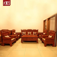 Huang Ze phần lớn sofa gỗ hồng mộc Miến mười bộ sofa gỗ gụ Dongyang kết hợp đồ nội thất gỗ hồng mộc lớn - Bộ đồ nội thất mẫu bàn ghế phòng khách hiện đại