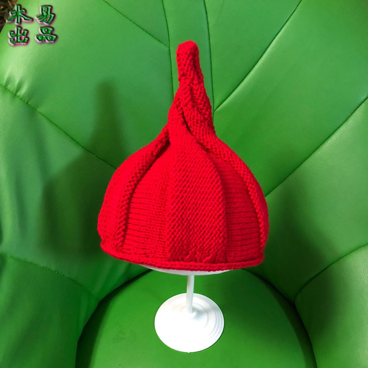 Autumn and winter new handmade children's pacifier cotton thread hat adult children parent-child knitted pointy hat pumpkin hat tide