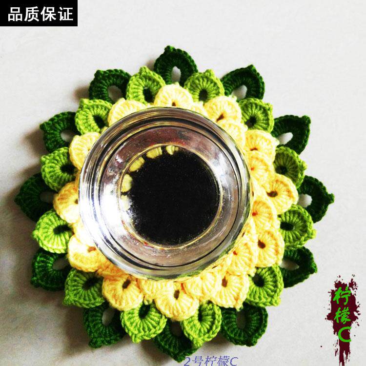 Personalized custom DIY decorative woolen coaster flower piece Lotus water coaster pure handmade crochet jewelry tide