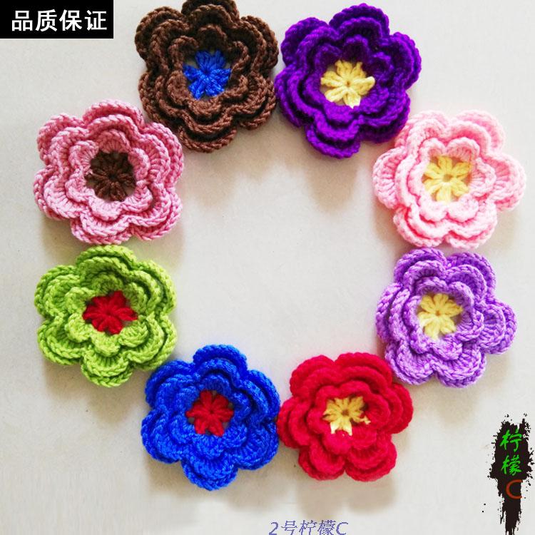 Lemon C home handmade diy wool crochet small flower accessories Finished coaster weaving video tutorial Material pack