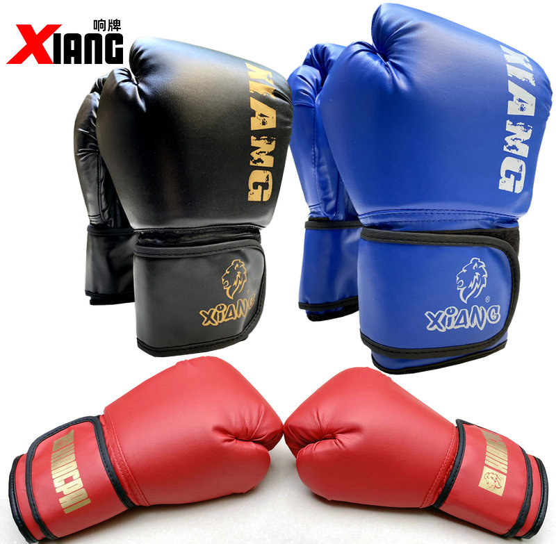 Guangzhou Xiangpai boxing gloves Solid color classic thickened gloves Standard Sanda boxing gloves Adult average size gloves