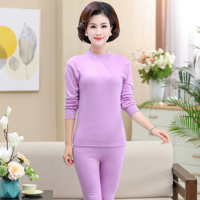 Mùa thu mùa đông bông trung niên quần áo mùa thu cũ mùa thu quần áo bông nhà mẹ bottomcotton áo len pajama phụ nữ phù hợp.