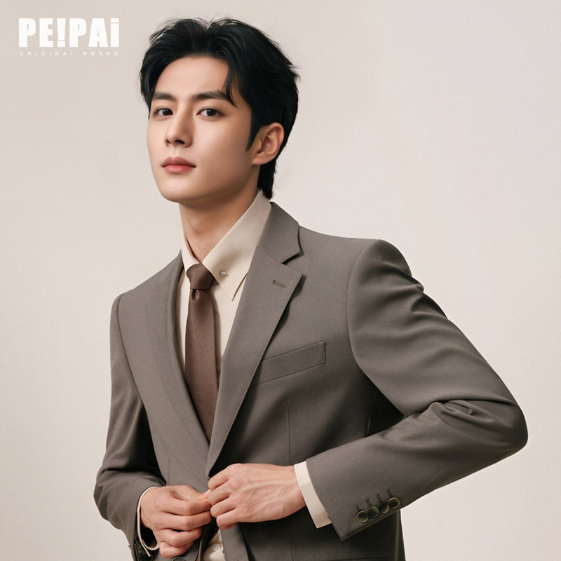 Peipai Autumn British Business Style Men's Suit Set Slim Fit Formal Wear Banquet Wedding Light Luxury Suit