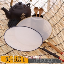 Custom-made wooden West folding fan Chinese style cooked silk blank Palace fan white reunion fan can be customized