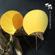 Blank fan and wind fan gold and silver foil double-sided rice paper hand-painted Group fan painting Japanese fan Palace fan long handle