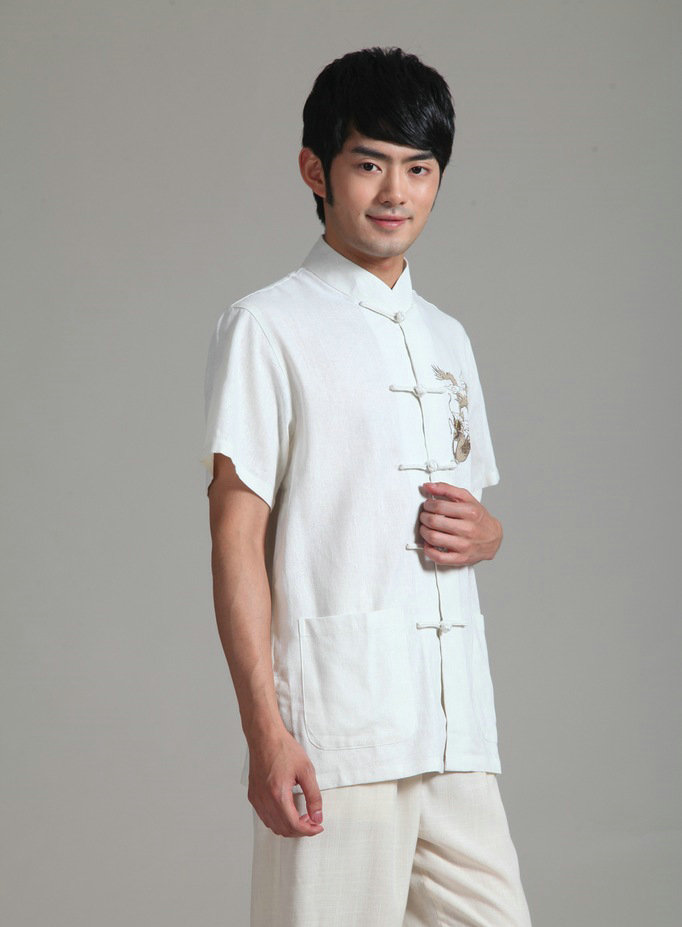 Quần áo nam Tang phù hợp với nam ngắn tay mùa hè cotton và áo sơ mi vải lanh nam Phong cách Trung Quốc Hanfu trang phục dân tộc đồ bộ nam