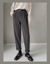Big Happy Homemade Fickson Pipe Pants | Thickened Twill Loose Hanging High Waist Long Suit Pants