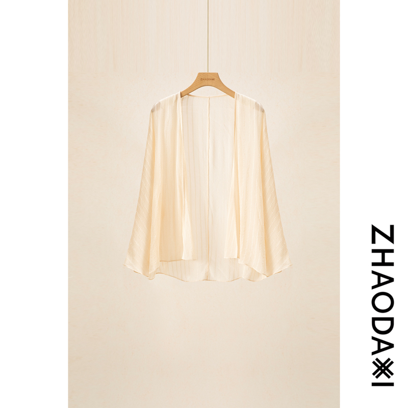 Zhao Daxi | Sun Protection Silk Cardigan | 100% Silk, Relaxed and Breathable, with a Lazy Style, Light and Airy, Suitable for Layering.