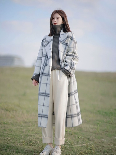 Daxi Self -Made [Spot] Основная линейная пальто ｜ повседневное темперамент шерстяной шерстяной пальто Леди Ленивый Ветру Осенняя куртка