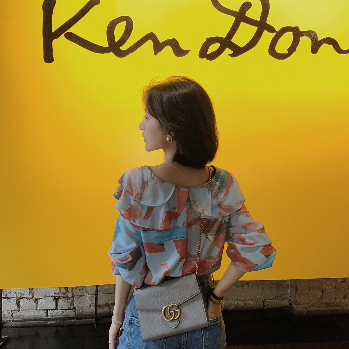 (Spot flash) Daxi homemade spring new popular long version French temperament sweet suspender dress