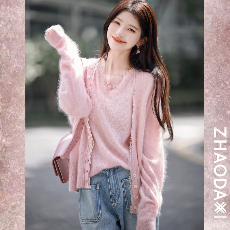 Zhao Daxi | Early Autumn Enjoyment: Sweetie Silk Cashmere Suit, Silk Cashmere Lace Cardigan, Vest, Knitted Cardigan