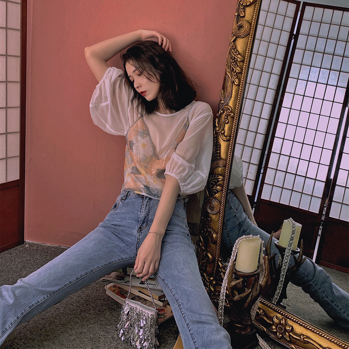 Daxi dress female summer 2022 new doll collar temperament fashion super fairy gentle mid-length fairy skirt