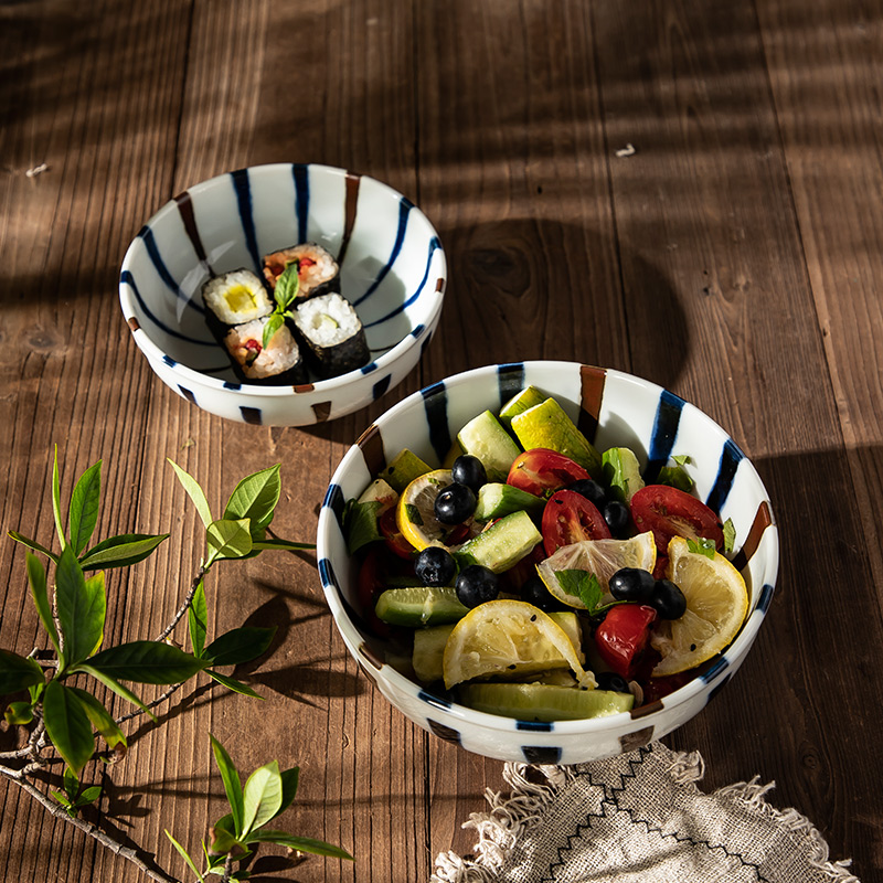 Song of sakura Japanese what three peak blue grass preservation bowl of soup bowl ten Japanese domestic high - grade ceramic bowl bowl of rice bowls