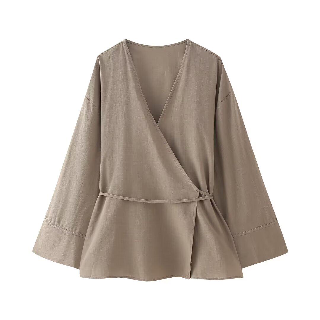 Стильные костюмы kaslead 新款 女装 欧美风双襟和服式外衣休闲裤 5427743 5427431