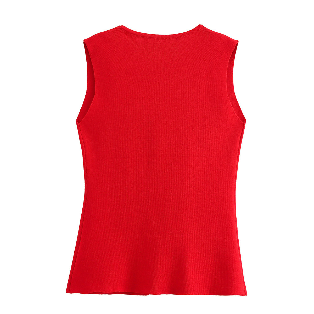 Женская жилетка kaslead 新款 女装 欧美风时尚简约金色纽扣饰针织背心式上衣