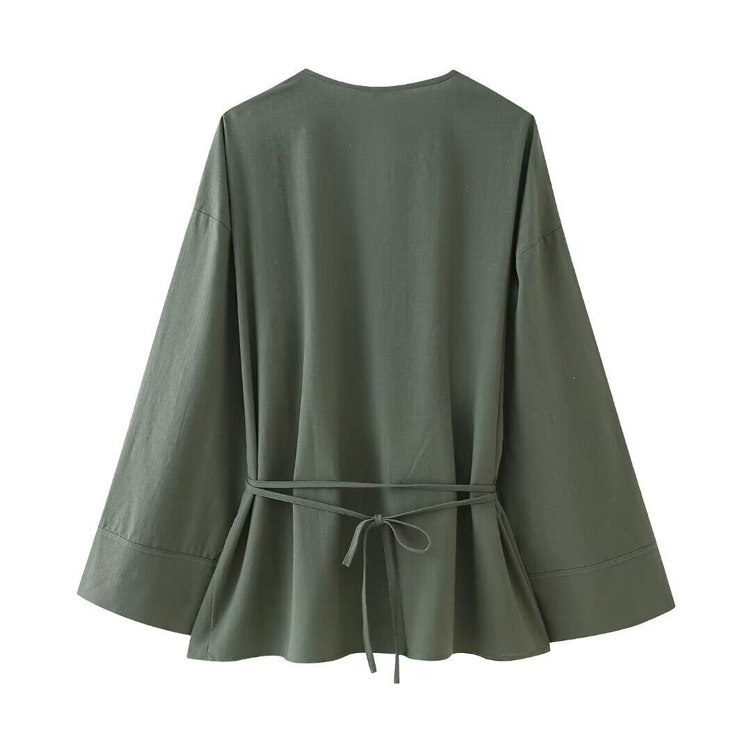 Стильные костюмы kaslead 新款 女装 欧美风双襟和服式外衣休闲裤 5427743 5427431