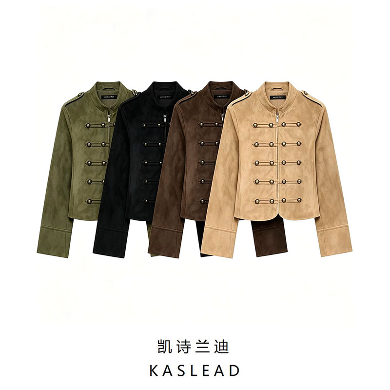 Kaslead New Women's Clothing European and American Style Design Knot Buckle Effect Jacket 6318245 Kaslead New Women's Clothing European and American Style Design Knot Buckle Effect Jacket 6318245