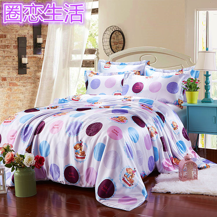 200 ngày lụa đích thực màu rắn lụa quilt cover mảnh duy nhất băng lụa quilt cover giường đôi duy nhất 1.5 giường 笠 mùa hè