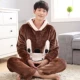 Cộng với phân bón XL đồ ngủ nhung san hô cho nam mùa thu đông dày hơn bộ mặc nhà