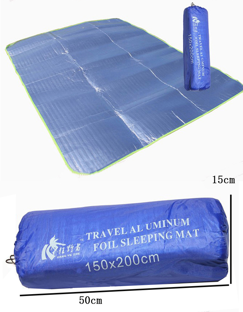 Nơi hoang dã ngoài trời Pad chống ẩm 200x150cm Tấm nhôm hai mặt Cắm trại Lều ngủ - Thảm chống ẩm / Mat / Gối tấm xốp lót sàn