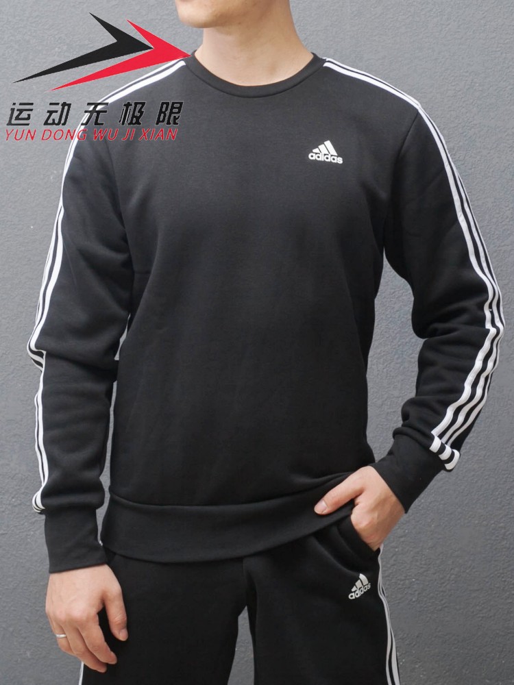 Áo len Adidas nam chính hãng 2019 mùa xuân mới dày ấm thể thao giản dị Áo thun cổ tròn DP5707 áo thun dài tay nam mùa đông