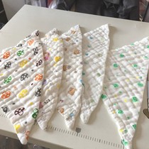 Self-use cotton cotton 6-layer gauze triangle towel baby saliva towel gauze bib soft and absorbent
