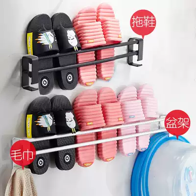 Punch-free bathroom Slipper rack wall-mounted household adhesive toilet toilet room storage drain hanger powder room