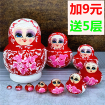 Matryoshka 10-layer handmade wood products Russian characteristics creative toy gift decoration 5108