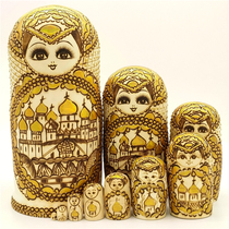 Matryoshka imported 10-layer handmade branding bronzing birthday gift toy decoration 00012