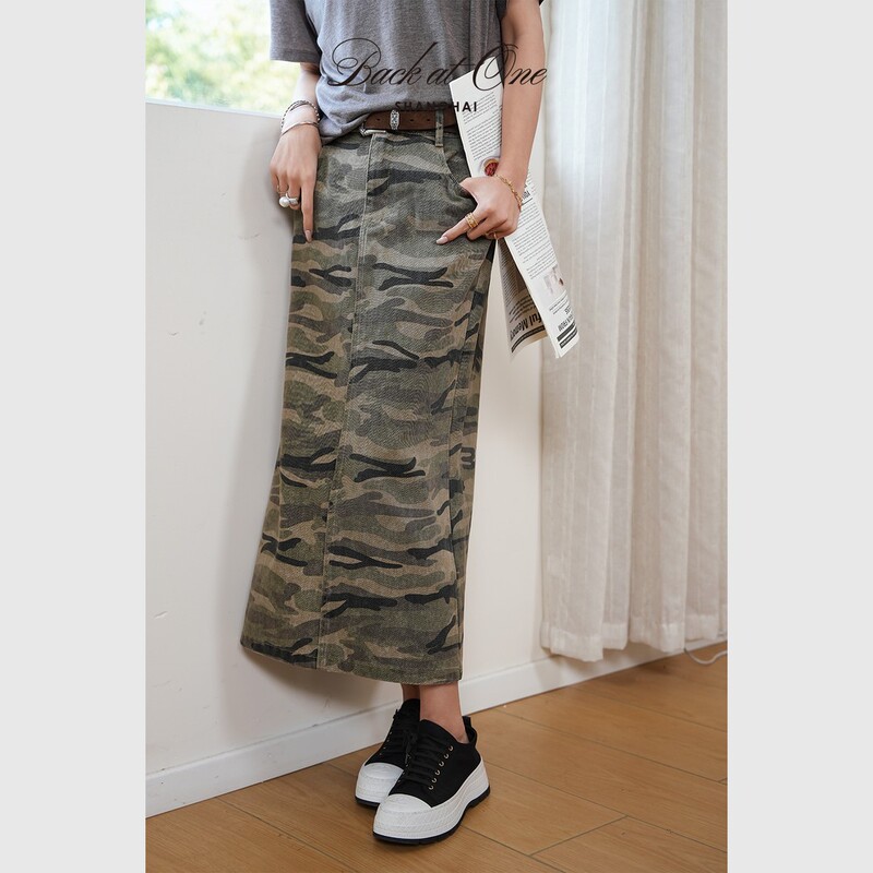 Backatone "Micai Jungle" Workwear Functional Straight Denim Skirt Bff-2Dh141C-K Backatone "Micai Jungle" Workwear Functional Straight Denim Skirt Bff-2Dh141C-K