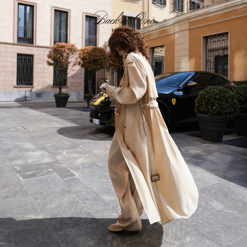Backatone "French Wardrobe Series - Walking with the Wind" Long Lace-Up Trench Coat Bgs-1Bd615K-K