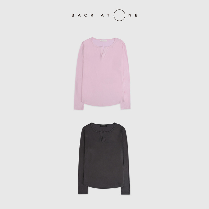 Backatone "Henry Series - Gentle and Soft" Fashionable and Versatile Casual Henry Long-Sleeve T-Shirt Bfs-1Ba055B-K Backatone "Henry Series - Gentle and Soft" Fashionable and Versatile Casual Henry Long-Sleeve T-Shirt Bfs-1Ba055B-K