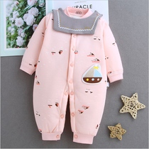  Newborn baby one-piece clothing autumn and winter wear men and women baby long-sleeved romper climbing clothes padded warm thickening suit