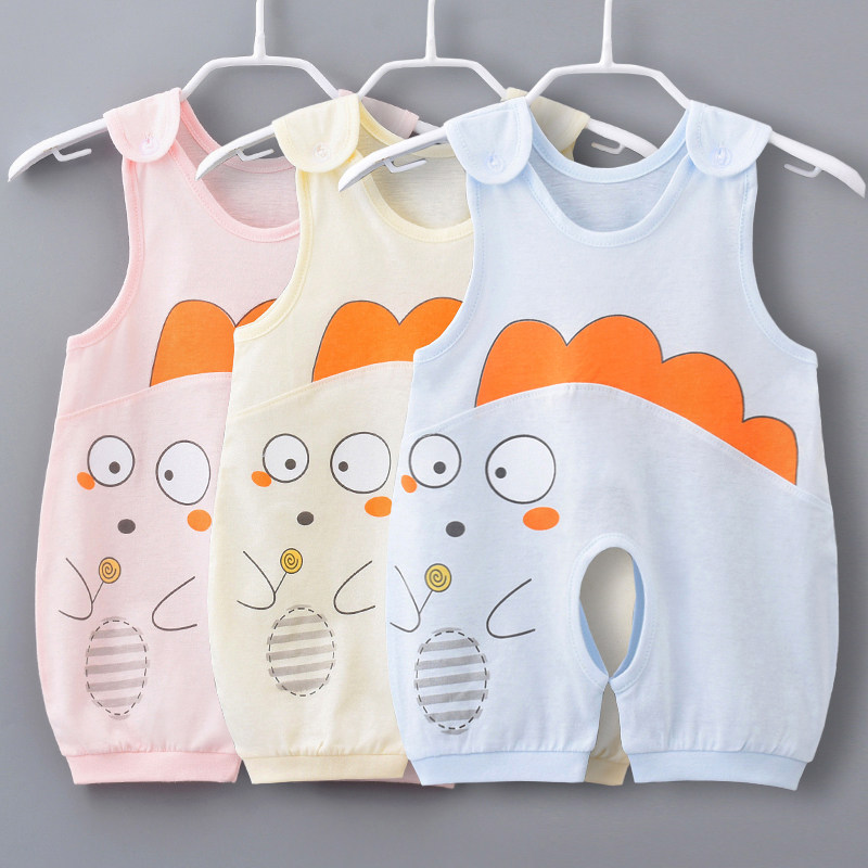 Baby jumpsuit summer thin new baby climbing clothes Ha ultra-thin clothes Baby air conditioning clothes Pajamas summer cotton clothes