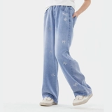 Летние штаны, легкие и тонкие детские джинсы, свободный прямой крой, подходит для подростков, детская одежда