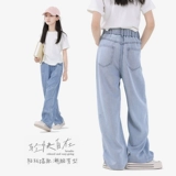 Штаны, летние детские джинсы, шелковое средство от комаров, подходит для подростков, свободный прямой крой