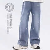 Летние штаны, детские джинсы, шелковая летняя одежда, подходит для подростков, свободный прямой крой, детская одежда