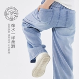 Летние штаны, легкие и тонкие детские джинсы, свободный прямой крой, подходит для подростков, детская одежда