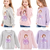 Дисней, бархатная детская толстовка, куртка для принцессы, футболка, в западном стиле, оверсайз