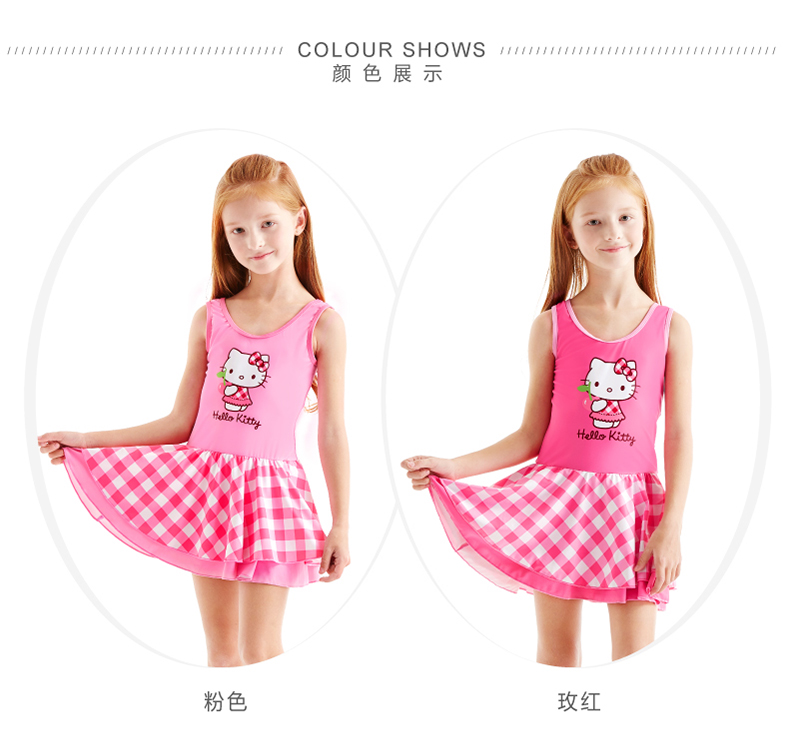 Cô gái đồ bơi Hello Kitty Little Girl Bé Váy Nhanh khô Xiêm Cậu Bé Lớn Sinh Viên Áo Tắm Trẻ Em Đồ Bơi