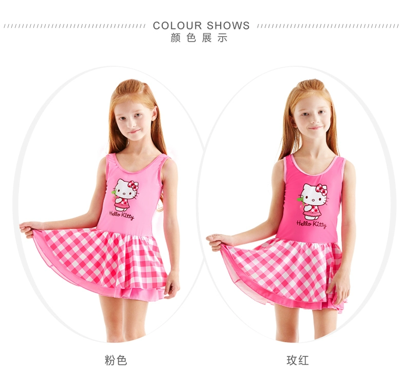 Cô gái đồ bơi Hello Kitty Little Girl Bé Váy Nhanh khô Xiêm Cậu Bé Lớn Sinh Viên Áo Tắm Trẻ Em Đồ Bơi bộ quần áo bơi cho mẹ và bé