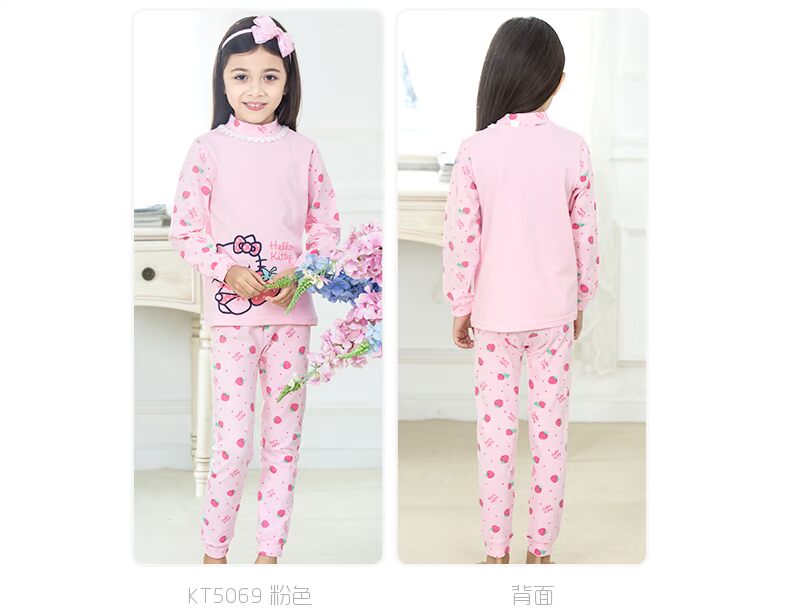 HelloKitty cô gái mùa thu quần áo cotton mùa thu và mùa đông bé dịch vụ nhà trẻ em chăn bông đồ lót nhiệt đồ lót cho bé gái tuổi dậy thì