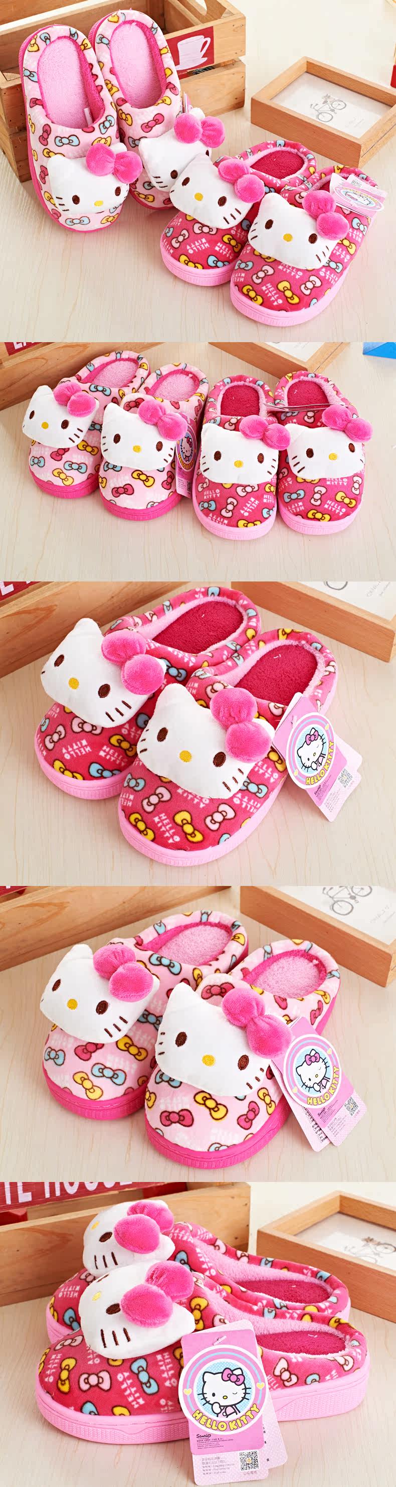Chaussons enfants en autre HELLO KITTY pour hiver - semelle autre - Ref 1006107 Image 11