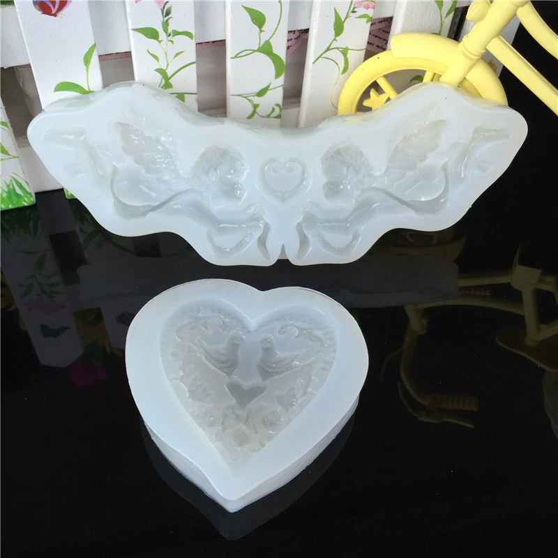 Cupid Love Silicone Khuôn Dove Love Mold Crystal Epoxy AB Keo Handmade Trang sức Công cụ Chất liệu - Công cụ tạo mô hình / vật tư tiêu hao