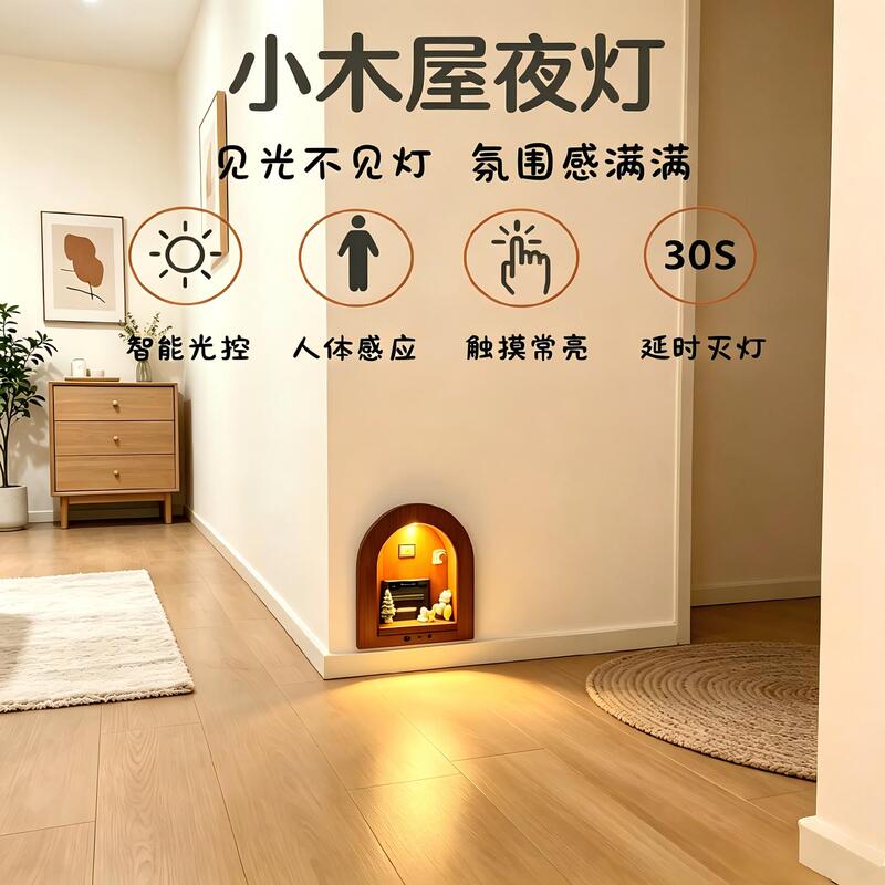 Jerry and Tom Door Hole Cabin Mouse Hole Human Body Sensor Night Light Xiaohongshu Atmosphere Light Decorative Light