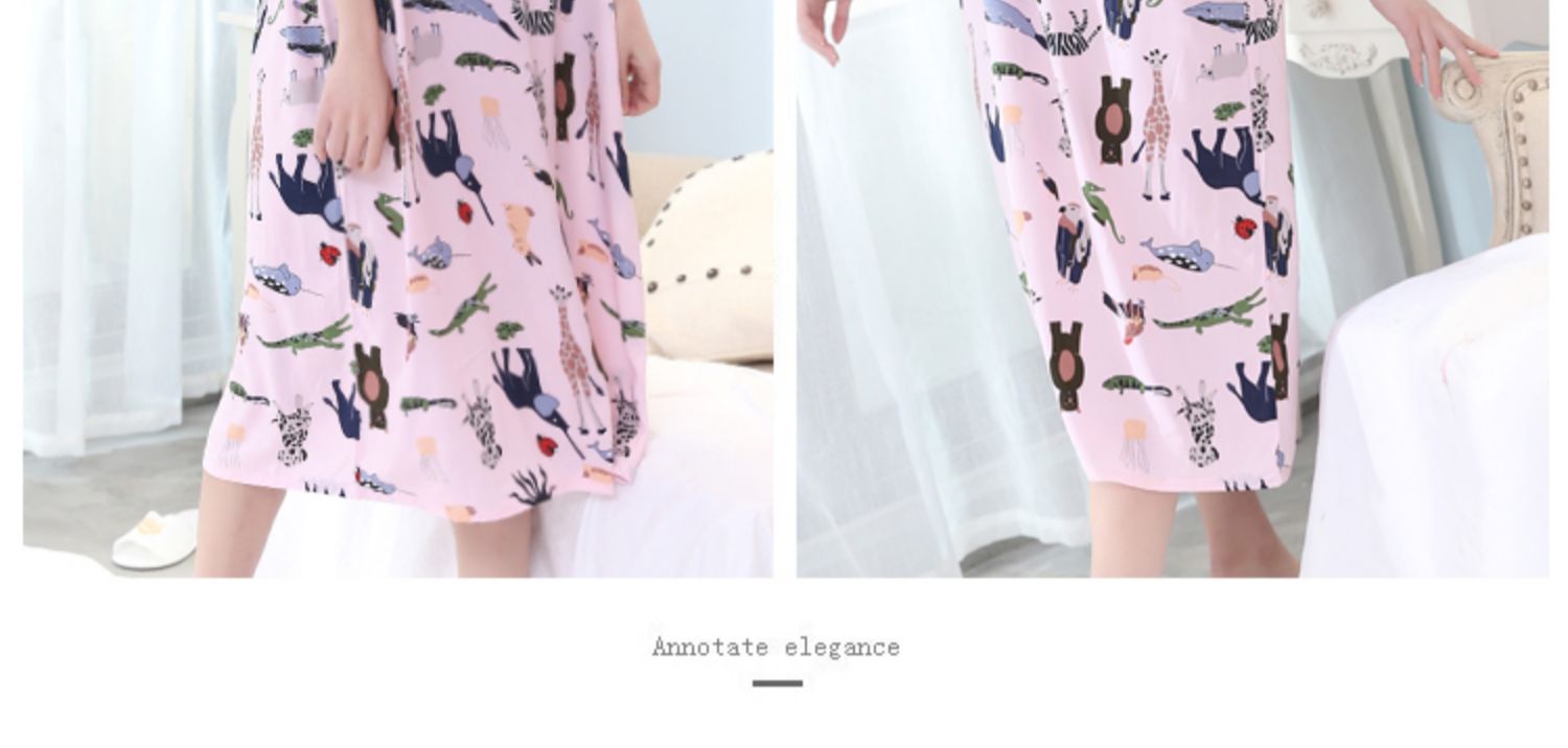 Áo dài cotton cotton nữ chất béo mm200 kg mùa hè ngắn tay cotton nhân tạo đồ ngủ rộng kích thước lớn phụ nữ mang thai dịch vụ tại nhà shop đồ lót 