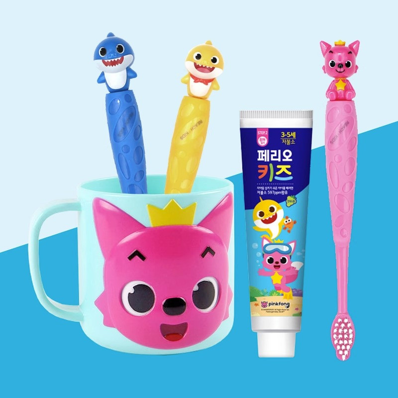 Pinkfong Fall Pinkfong shark family kids toothbrush makes children fall in love with ...